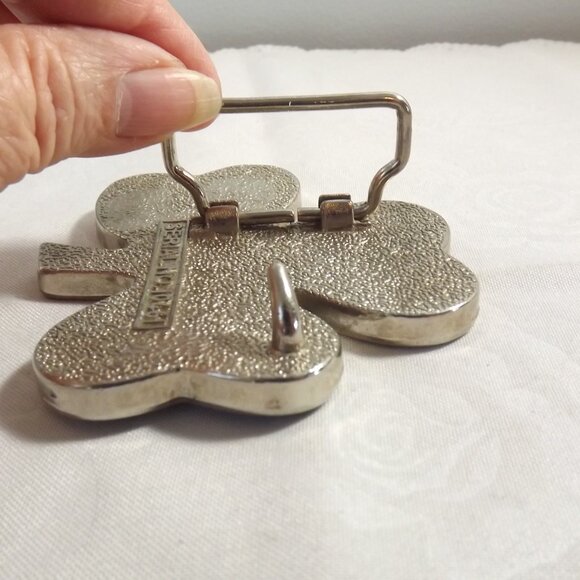 Distressed Shamrock Belt Buckle, Rub for Luck!!! - Picture 7 of 11
